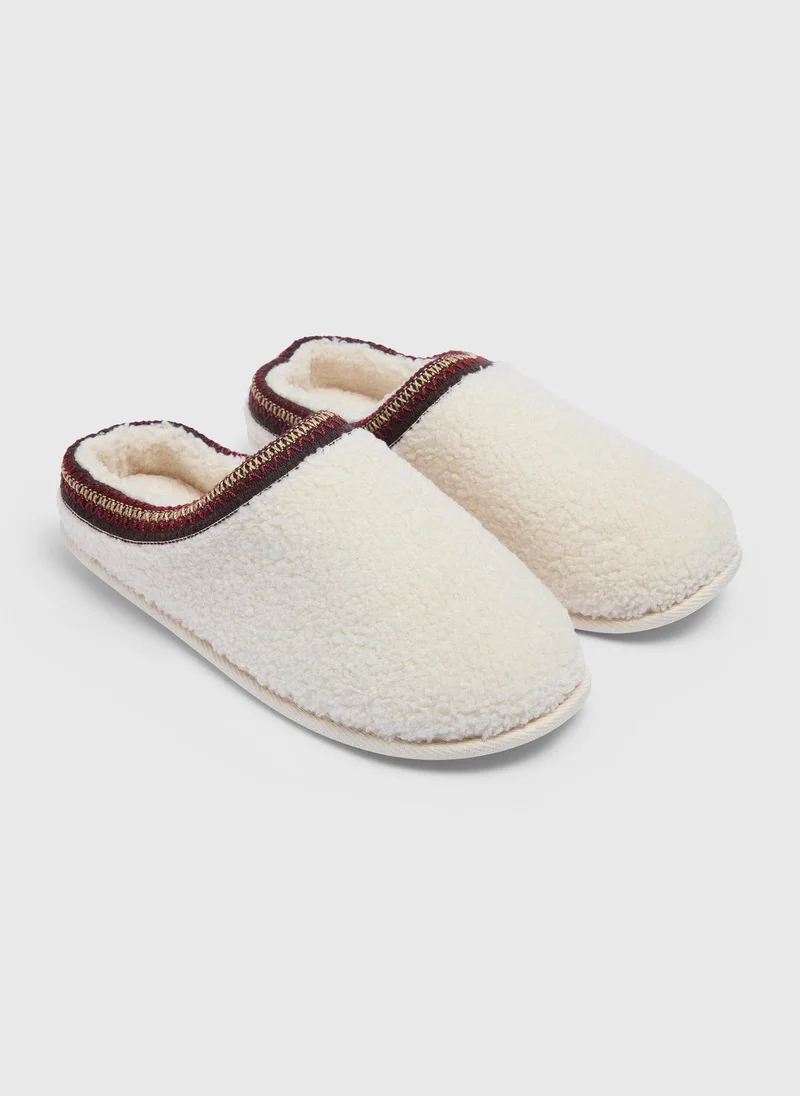 ماتلان Cream Borg Trim Mule Slipper