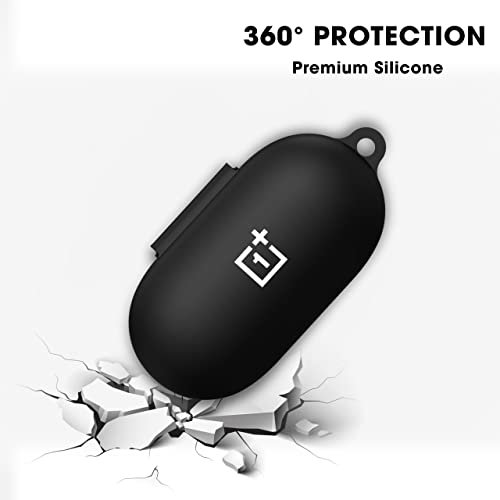 Sounce Silicone Protective Case Cover for OnePlus Buds Z2 TWS, Anti Fall Anti Dust, with Hook Earphone Case [Case Cover only] (Black) - Image 3