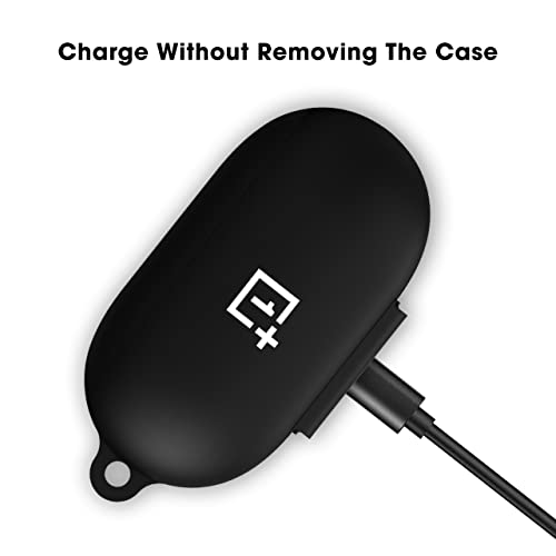 Sounce Silicone Protective Case Cover for OnePlus Buds Z2 TWS, Anti Fall Anti Dust, with Hook Earphone Case [Case Cover only] (Black) - Image 4