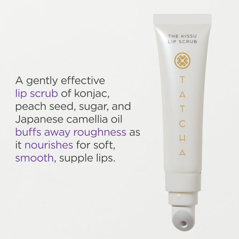 TATCHA سكراب الشفاه تاتشا كيسو، مقشر مرطب للشفاه مع سكراب نواة الخوخ لتنعيم الشفاه - Image 2