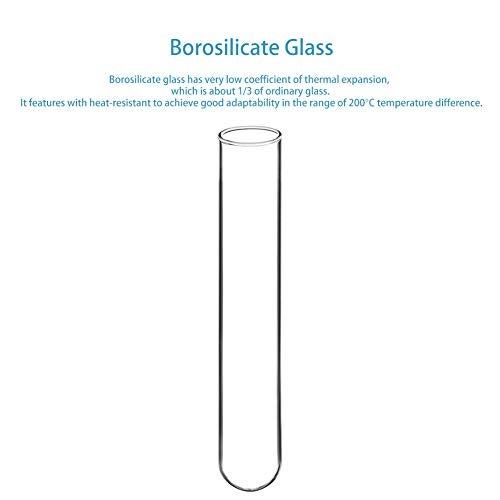 StonyLab Borosilicate Glass Round Bottom Test Tubes, 30mm OD X 165mm Length (Pack of 15) - Image 4