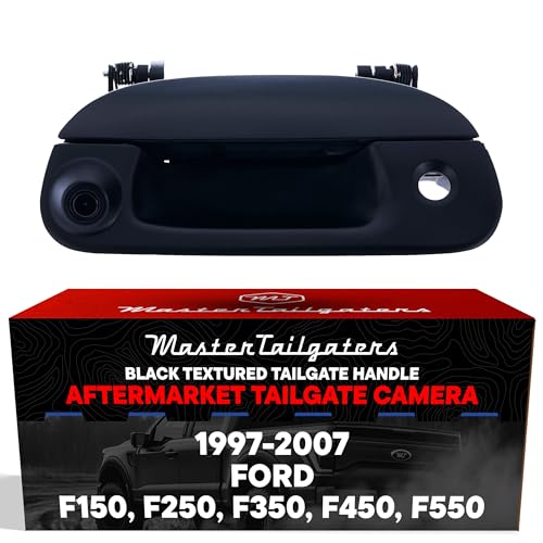 Master Tailgaters Black Tailgate Handle with Backup Camera Replacement for Ford F150, F250, F350, F450, F550 (1997-2007) | IP68 Waterproof | Parking Grid Lines Available | Easy to Install - Image 1