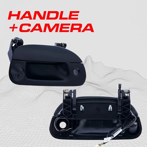 Master Tailgaters Black Tailgate Handle with Backup Camera Replacement for Ford F150, F250, F350, F450, F550 (1997-2007) | IP68 Waterproof | Parking Grid Lines Available | Easy to Install - Image 2