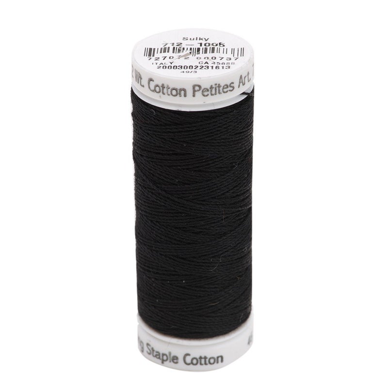 Sulky of America 12wt 2Ply Cotton Thread 50 yd Black