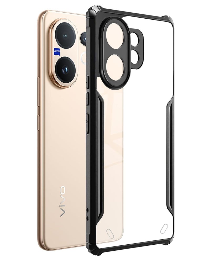 SPAZY CASE ® Vivo T4 Pro/Vivo V60 Back Cover | Transparent Crystal Clear Hard PC Back Case with TPU Bumper, Drop Protection Case Cover for Vivo T4 Pro/Vivo V60 - Image 1