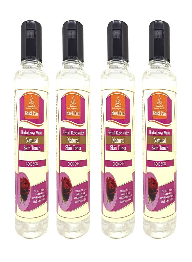 Khadi Pure Herbal Rose Water, 210 ml (Pack of 4) - Image 1