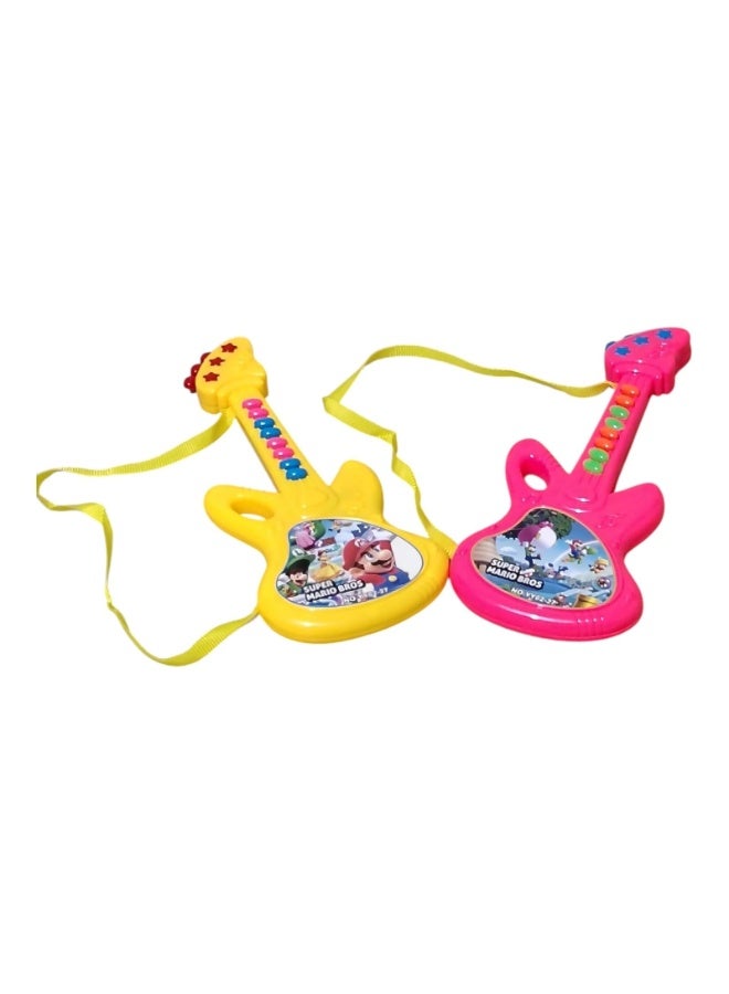 VGRASSP Kids Musical Toy Guitar with Colorful Tone Buttons and Adjustable Carrying Strap, Fun Pretend Play Instrument, Lightweight, Assorted Colors, 30 x 12 x 2 cm - Image 1