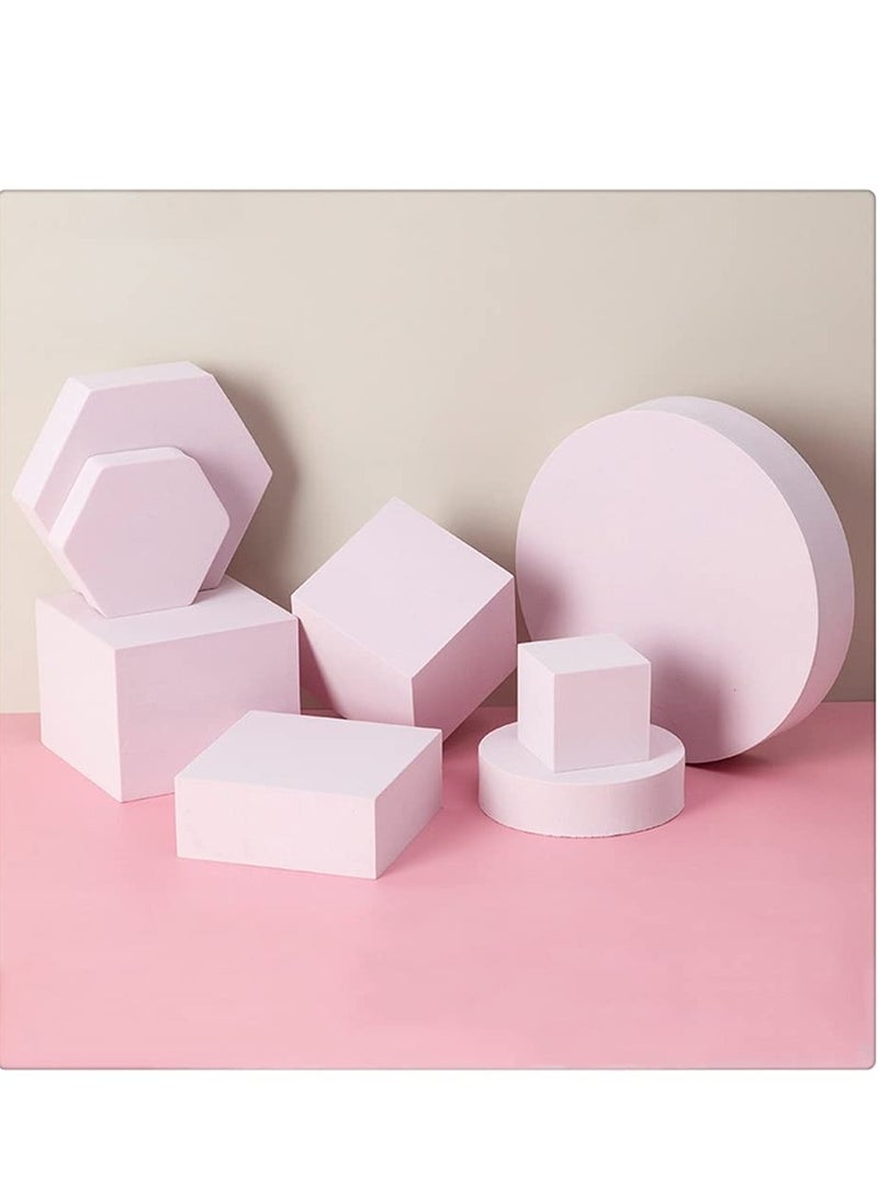Combination Photography Background Props Geometric Cube Photoshoot Set Stereo Hard Foam Decorative Backdrop Posing Ornaments for Lipstick Jewelry Perfume Makeup Tools  - Image 1