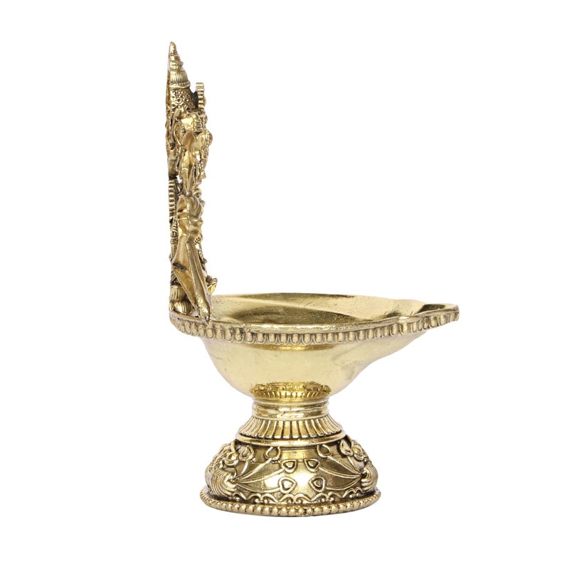 ARTVARKO ARTVARKO Brass Tirupati Balaji with Goddess Lakshmi Diya Oil Lamp 55 inch  - Image 5