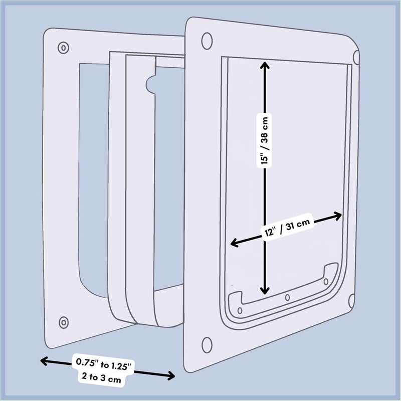 Trixie 2-Way Dog Flap, 39 x 45 cm, White - Flexible and Lockable Pet Door - Image 4
