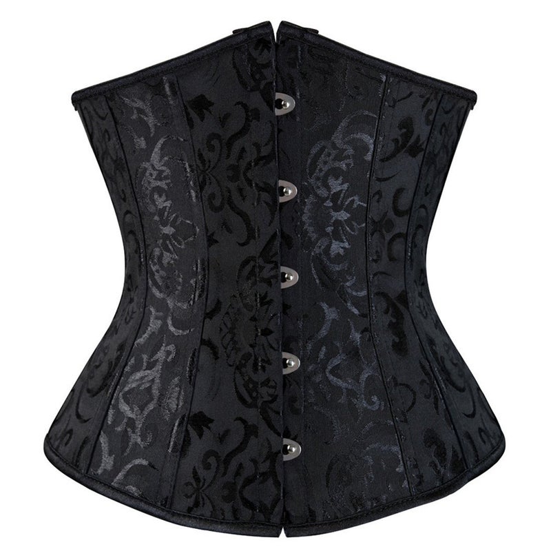 Zhitunemi Halloween Costumes Woman 2025: Black Underbust Corset Top for Women Pirate Costume - Corsets for Pirate Theme Party Waist Belt Small Black - Image 2