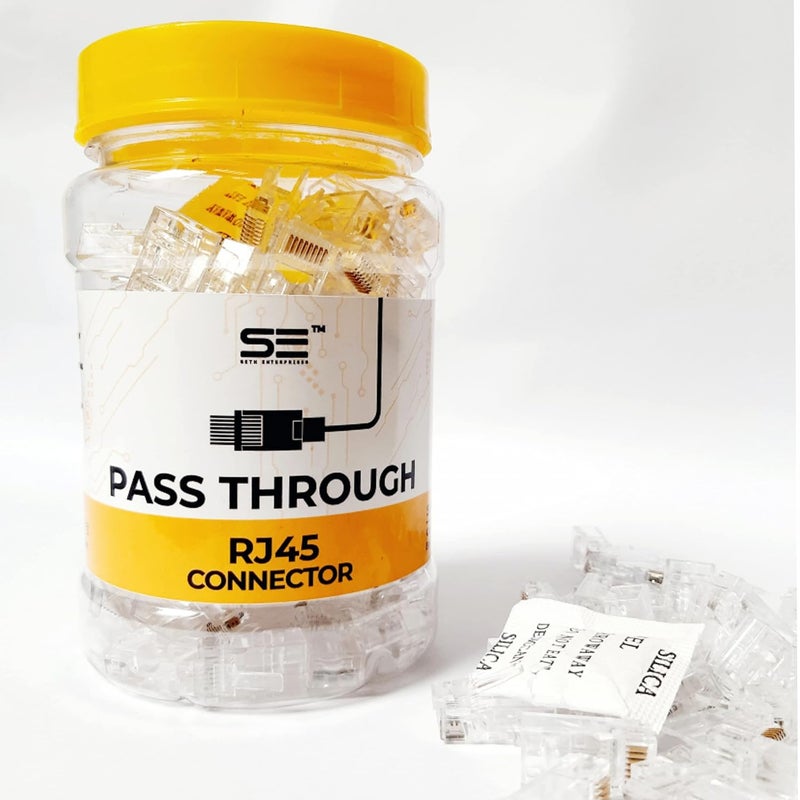 Seth Enterprises RJ45 CAT5 Pass Through Connectors Without Rj45 Caps (Cat5 100pcs pack) - Image 1