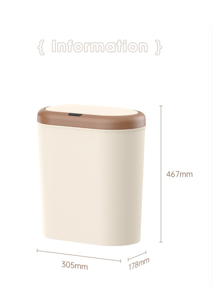Generic Bathroom Trash Can 15L Waterproof Motion Sensor Small Bathroom Trash Can with Lid Slim Plastic Narrow Bedroom Garbage Can  - Image 5