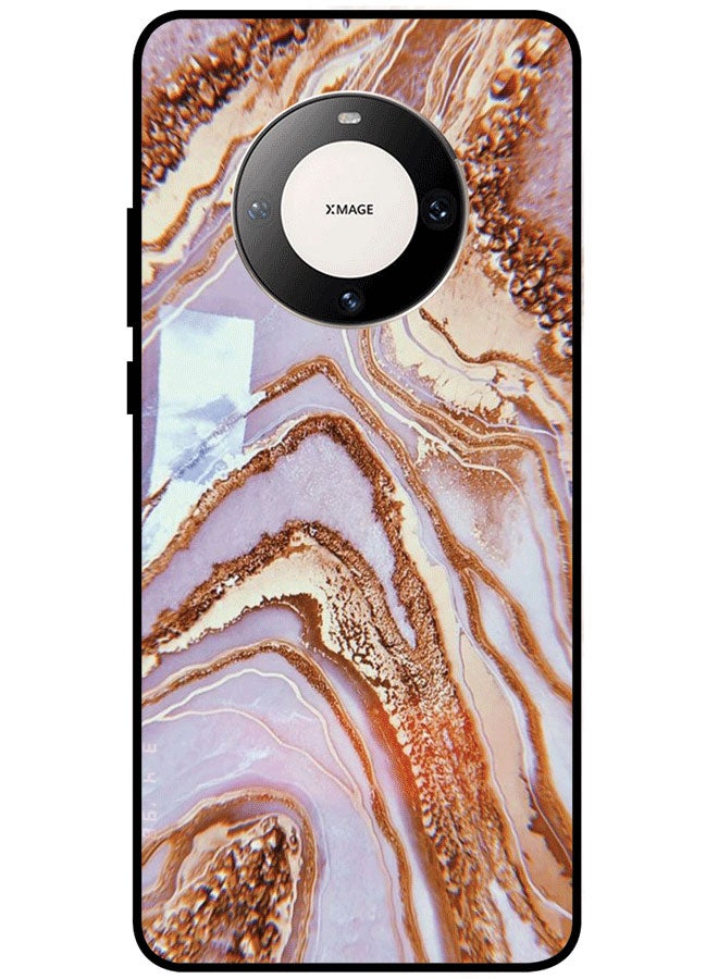 Protective Case Cover For Huawei Mate 60 Pro Premium Series Protective Case Cover For Huawei Mate 60 Pro Gold Marble Texture