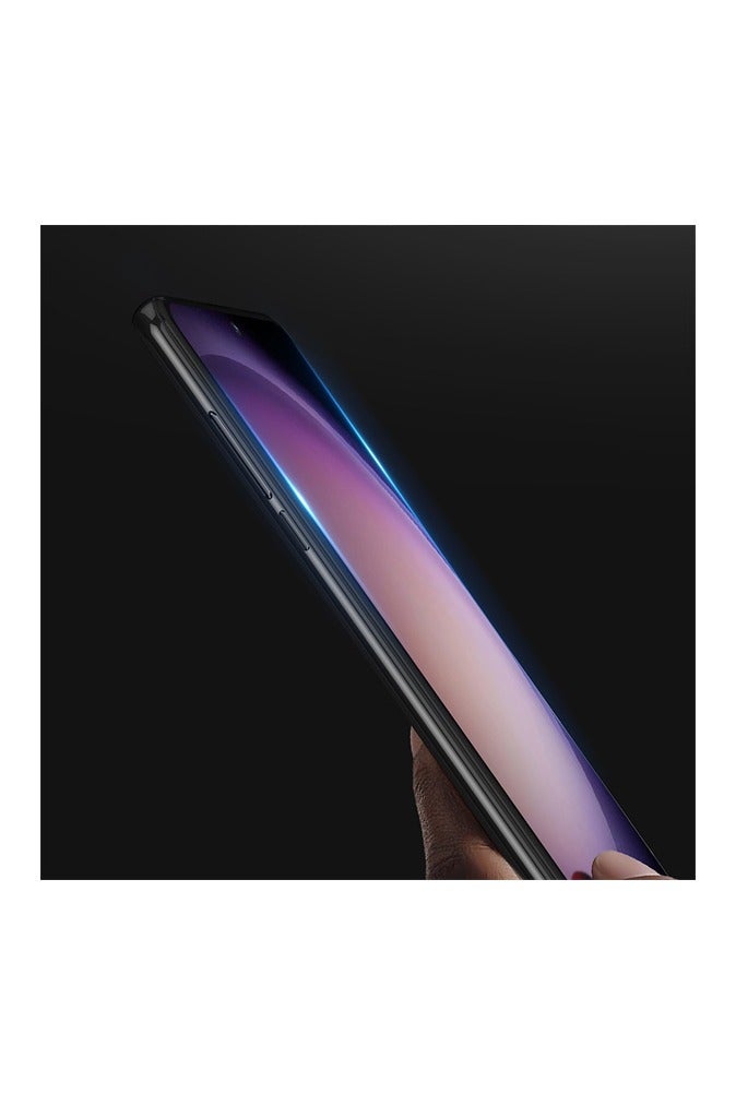 دوكس دوتشيز واقي شاشة من الزجاج المقوى، متوافق مع هاتف سامسونج جالاكسي S23 بلس، واقي شاشة شفاف بحافة سوداء وتغطية كاملة (غراء كامل وحافة سوداء شفافة) - Image 3