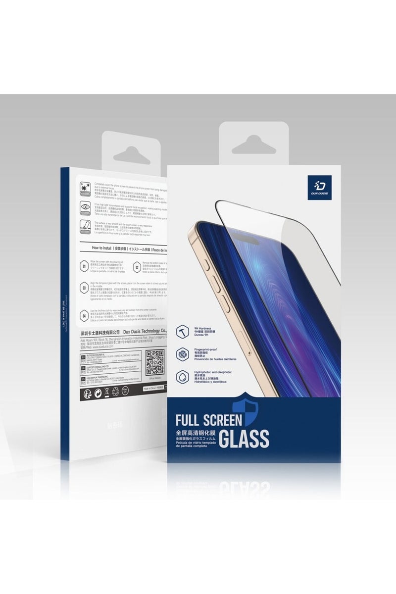 دوكس دوتشيز واقي شاشة من الزجاج المقوى، متوافق مع هاتف سامسونج جالاكسي S23 بلس، واقي شاشة شفاف بحافة سوداء وتغطية كاملة (غراء كامل وحافة سوداء شفافة) - Image 4