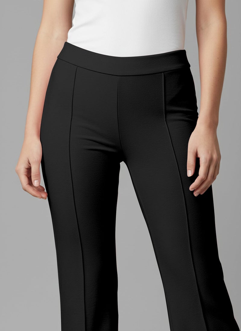 Mehrang Women's Straight High Rise Trouser Pants and Bellbottom Pants for Women's (32, Black) - Image 4