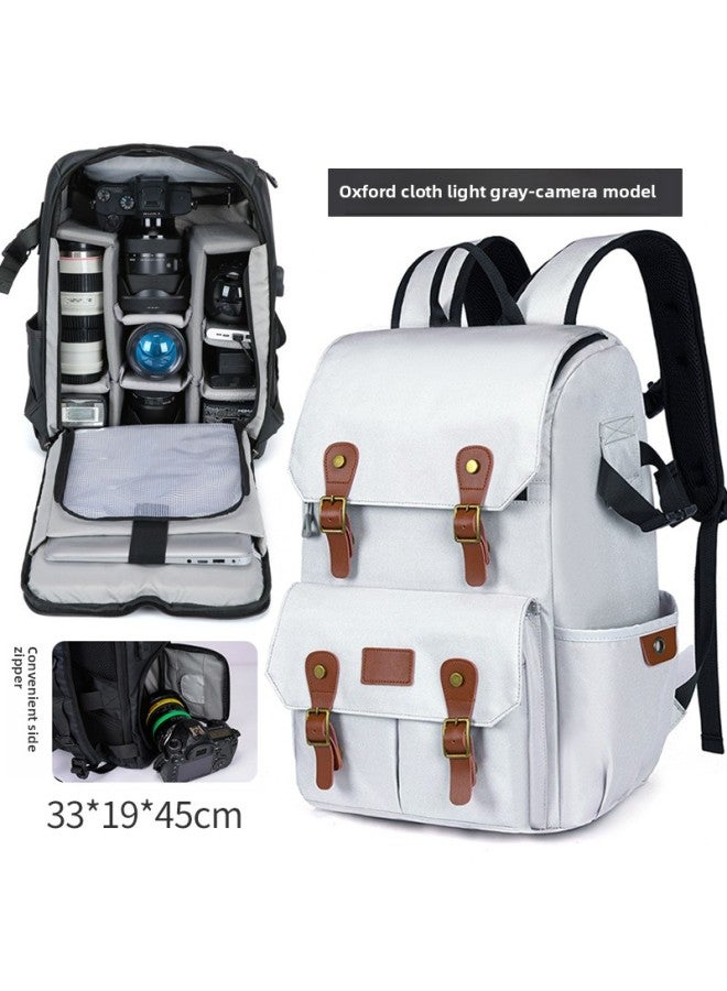 Canon SLR Camera Shoulder Camera Bag Outdoor Professional Waterproof Large Capacity Multifunctional Computer Bag Drone-Color:Oxford Cloth Drone Light Gray - Image 1