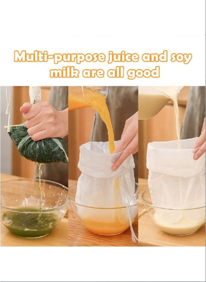 5pcs/pack Food Grade Nut Milk Filter Bag 200 micron 20*30cm Fine Mesh Bag for Filtering Milk, Coffee, Juice, Tea - Image 3