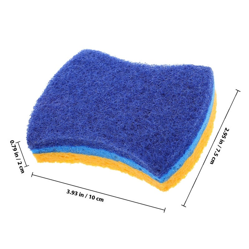 3 Layer Wood Pulp Cotton Dish Sponges 6 Pack Absorbent Compact Kitchen Scrubber For Pots Pans - Image 3