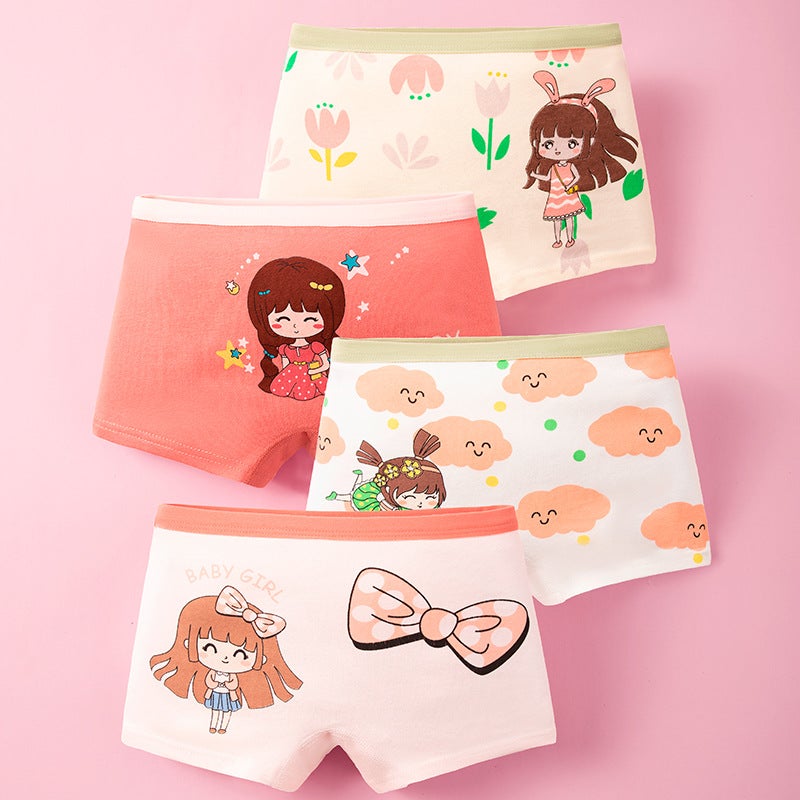 Summer Pure Cotton Girls Underwear 8012happy girl  - Image 2