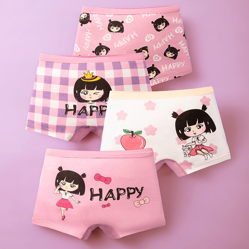 Summer Pure Cotton Girls Underwear 8012happy girl  - Image 1