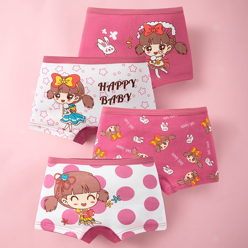 Summer Pure Cotton Girls Underwear 8012happy girl  - Image 4