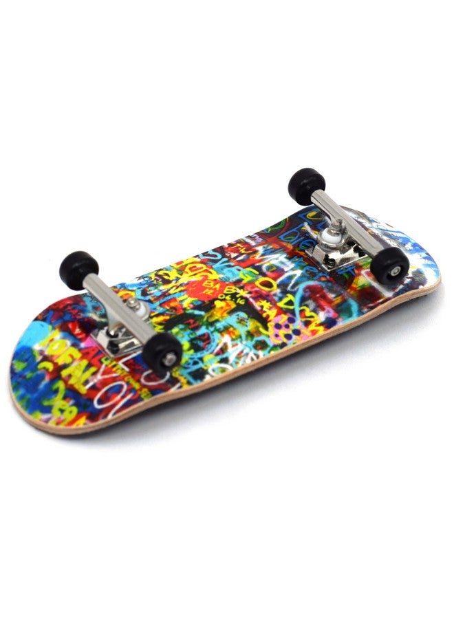 Teak Tuning 34mm Pro Fingerboard Heat Transfer Graphic Complete - Fully Assembled with Pro Level Parts - Pro Shaped Wood Deck (34x97mm), UltraSpin Wheels, Prodigy Trucks - Graffiti Wall - Image 2