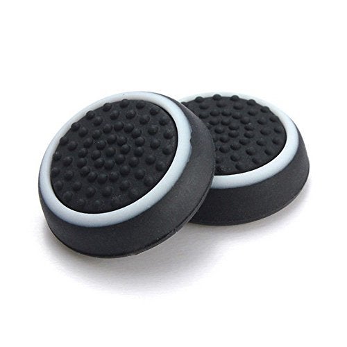 Ambertown Silicone Thumb Stick Grip Cap Joystick Thumbsticks Caps Cover for PS4 Xbox One PS3 Xbox 360 PS2 Game Controllers (Black w/White) - Image 5