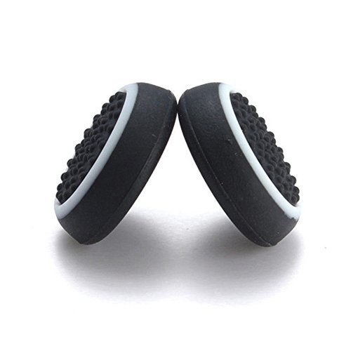 Ambertown Silicone Thumb Stick Grip Cap Joystick Thumbsticks Caps Cover for PS4 Xbox One PS3 Xbox 360 PS2 Game Controllers (Black w/White) - Image 2