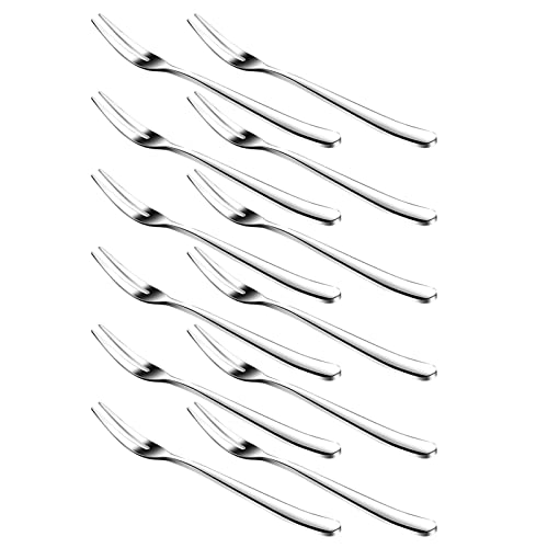 WARMBUY Small Stainless Steel Forks for Cocktail Appetizer Dessert Party, Set of 12 - Image 1