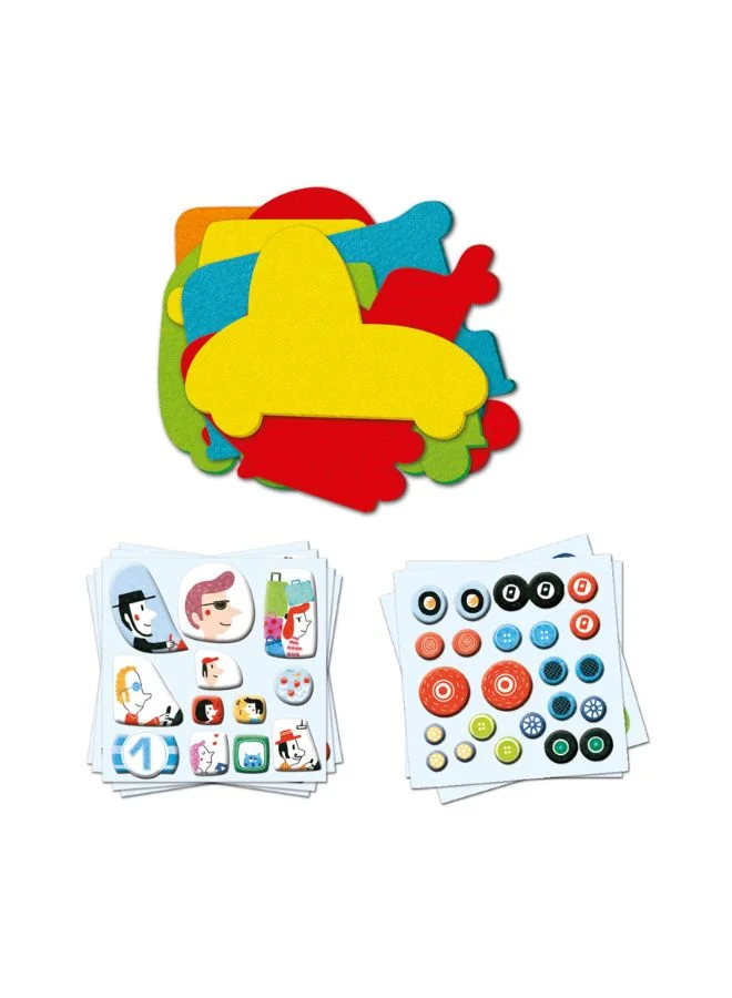 DJECO Create With Stickers Kit - I Love Cars