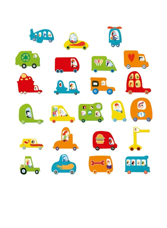 DJECO Create With Stickers Kit - I Love Cars