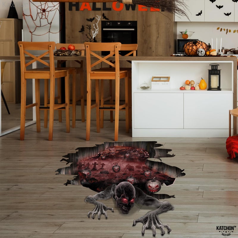 KatchOn  3D Halloween Floor Decals - Large  36 X 24 Inch | 3D Halloween Floor Stickers for Scary Home Halloween Party Decorations | 3D Ghost Halloween Stickers for Scary Halloween Decorations Indoor - Image 3