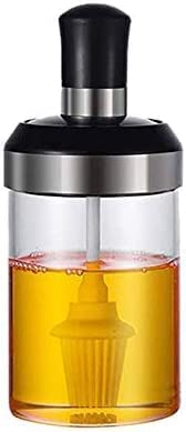 titen VARNITECH INFOSOFT Glass Seasoning Container OilHoney Dispenser Bottle Kitchen Castor Seasoning Bottle Kitchen Product Oil Brush 1 Pcs 250 ml Multicolor  - Image 1