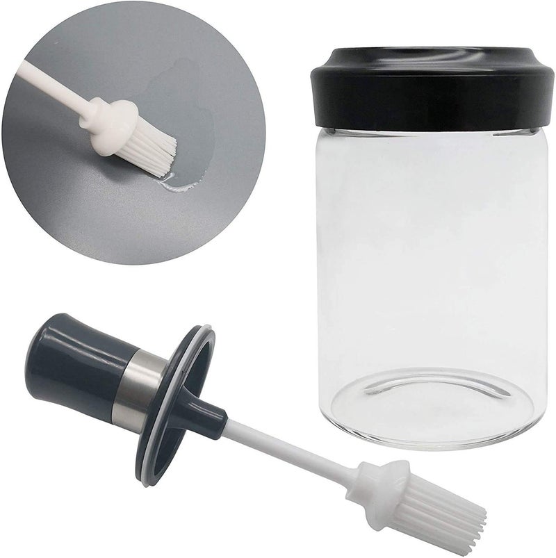 titen VARNITECH INFOSOFT Glass Seasoning Container OilHoney Dispenser Bottle Kitchen Castor Seasoning Bottle Kitchen Product Oil Brush 1 Pcs 250 ml Multicolor  - Image 2