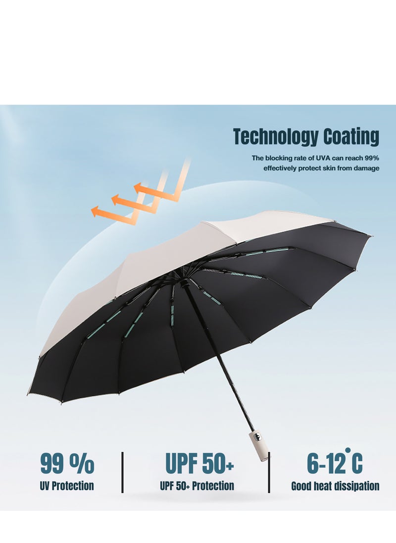 Generic - 150cm Oversized Umbrella with Double Keel Windproof Umbrella Frame, Strong Wind Resistance, Perfect for Family Outings and Daily Commuting, Blue - Image 1