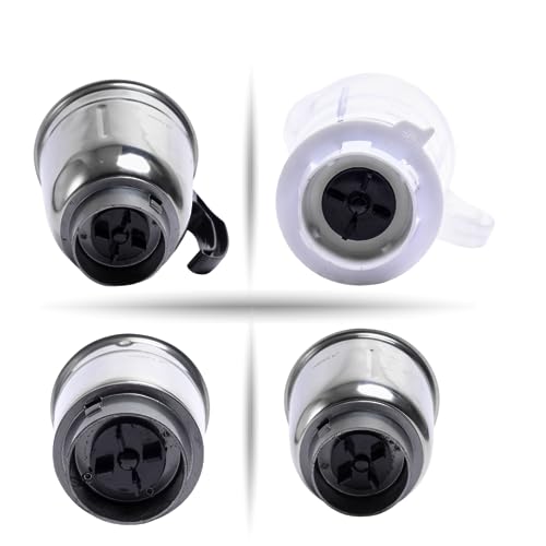 HAPPY E Mixer Grinder Jars Set of 4 (400ml, 1000ml, 1500ml Steel + 1500ml Plastic) | Replacement Jars with Blades & Lids | Dry & Wet Grinding - Image 2