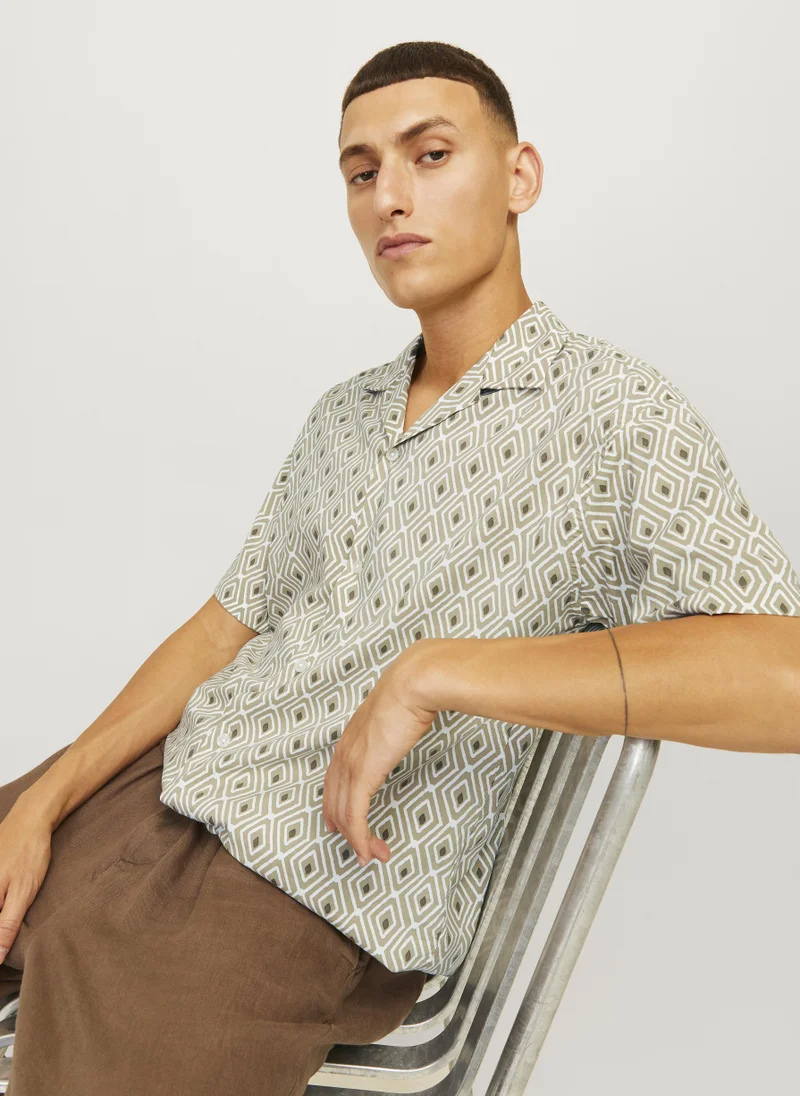 JACK & JONES Polka Dot Print Regular Fit Shirt