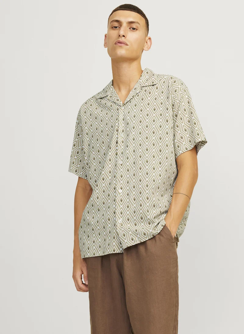 JACK & JONES Polka Dot Print Regular Fit Shirt