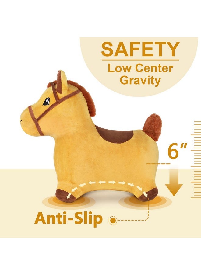 iPlay, iLearn iPlay, iLearn Bouncy Pals Hopping Horse, Toddler Girl Boy Inflatable Bouncing Animal Hopper Toy, Outdoor Indoor Plush Ride on Bouncer, Baby Birthday Gift 18 Month 2 3 4 Year Old Kid - Horse  - Image 5