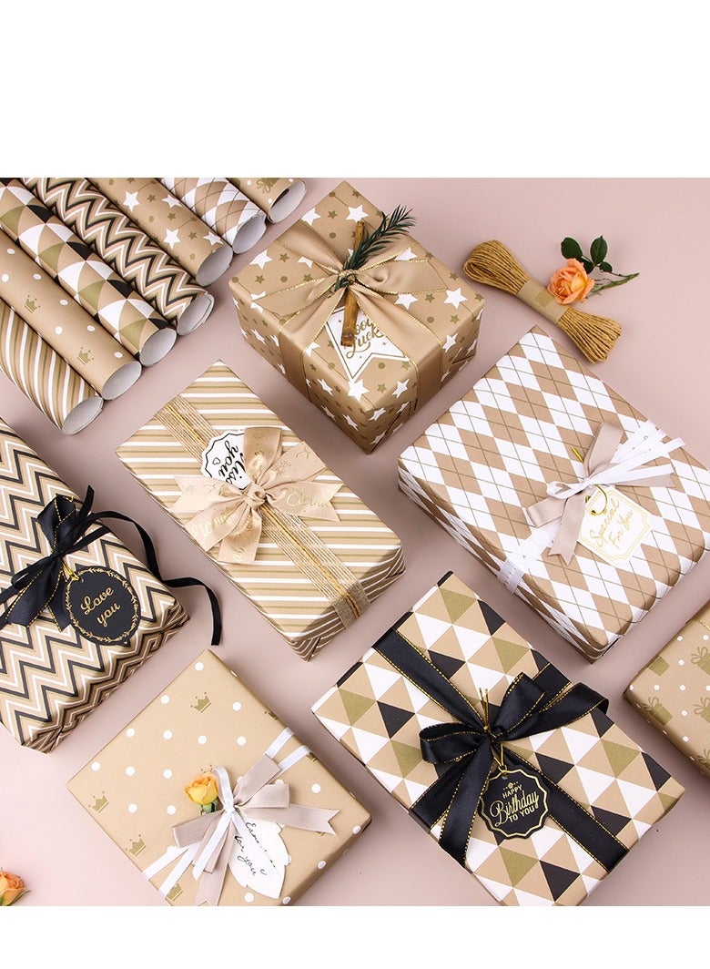 Gift Wrapping Paper with Ribbon Sticker Tape Set, Durable Gift Wrap Set for Birthday Party, Valentines Day, Wedding, Baby Shower, Bridal Shower, Graduation 50 cm X 70 cm - Image 5
