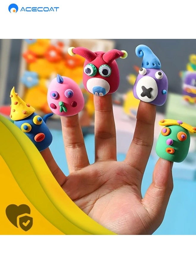 ايسكوت صلصال يجف بالهواء، بلاستيك 12 لون، مجموعة صلصال تشكيل مع 3 ادوات نحت، بلاستيك يمكنك تركيبه بنفسك لتعليم الاطفال - Image 5