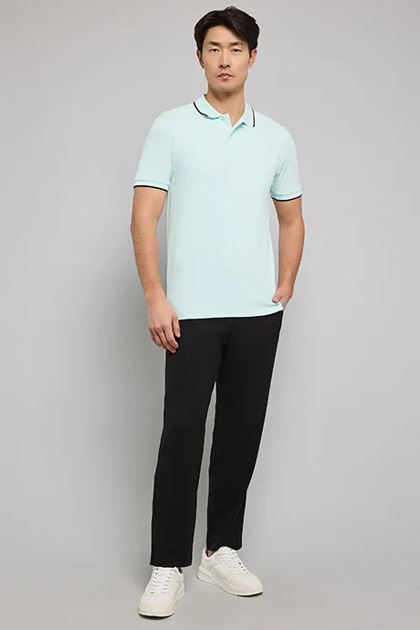 أر أند بي Tipping Detail Polo T-Shirt with Short Sleeves