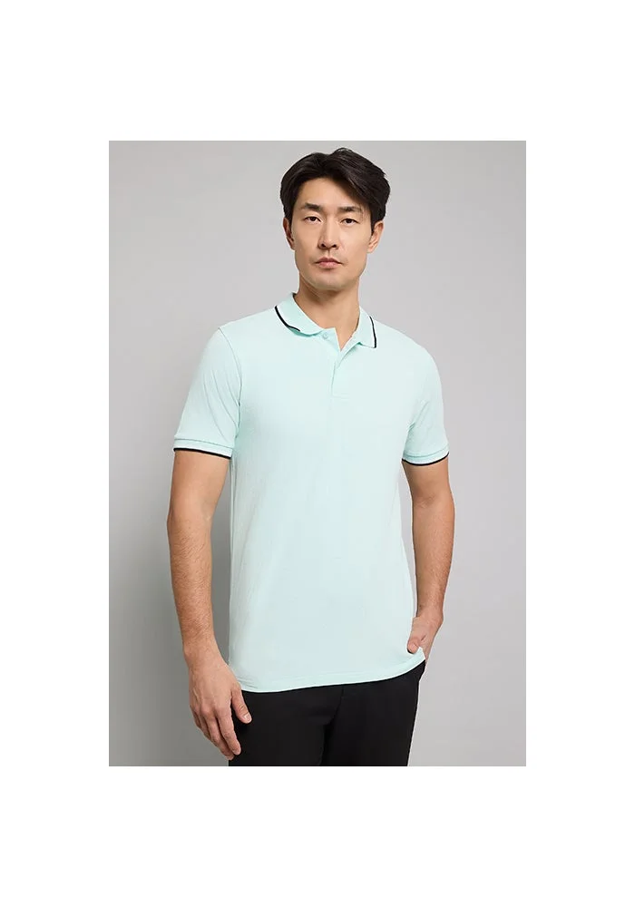 أر أند بي Tipping Detail Polo T-Shirt with Short Sleeves