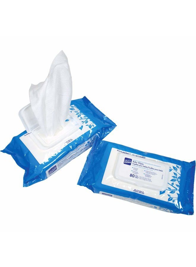 Nice 'N Clean Baby Wipes Soft-Pack with Aloe - Unscented, Hypoallergenic, 80 Wipes (Pack of 12) - Image 3