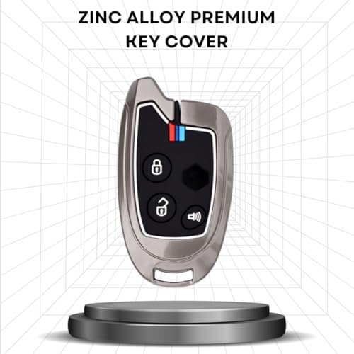 Keycept™ Metal Alloy Key Cover Compatible with Suzuki Swift, Dzire, Ertiga, Astar, Celerio, Baleno, S-Cross- Vitara, Brezza Compatible for 3 Button Remote Key with Keychain (Long Keychain). - Image 3