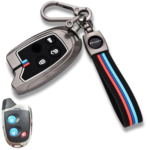 Keycept™ Metal Alloy Key Cover Compatible with Suzuki Swift, Dzire, Ertiga, Astar, Celerio, Baleno, S-Cross- Vitara, Brezza Compatible for 3 Button Remote Key with Keychain (Long Keychain). - Image 1