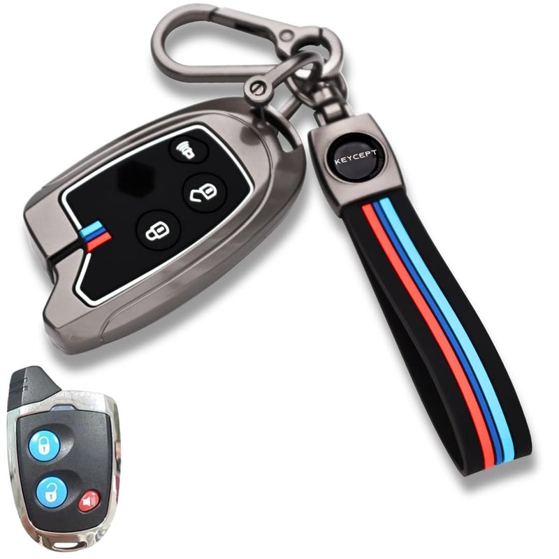 Keycept™ Metal Alloy Key Cover Compatible with Suzuki Swift, Dzire, Ertiga, Astar, Celerio, Baleno, S-Cross- Vitara, Brezza Compatible for 3 Button Remote Key with Keychain (Long Keychain). - Image 2