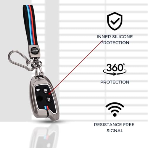 Keycept™ Metal Alloy Key Cover Compatible with Suzuki Swift, Dzire, Ertiga, Astar, Celerio, Baleno, S-Cross- Vitara, Brezza Compatible for 3 Button Remote Key with Keychain (Long Keychain). - Image 5